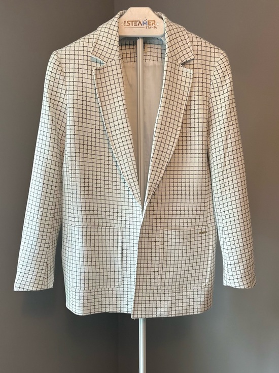 Anne Klein Jackets & Blazers - Anne Klein White Blazer with Black Windowpane